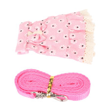 Soft Adjustable Pink Pet Dress Leash for Rabbits, Ferrets, Hamsters