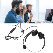 Kabelgebundenes binaurales Callcenter-Headset mit Geräuschunterdrückung & Mikrofon