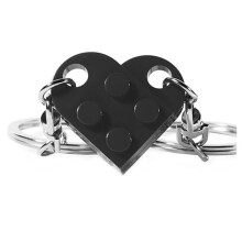 A-Brick Matching Couple Heart Keychain for Boyfriend Girlfriend Valentines Day Friends Gifts