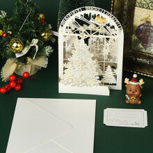(Christmas three-dimensional decoration card - Chri) Christmas Card - Elegant Design for Birthday & Anniversary