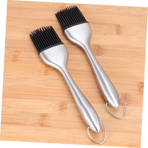 Silicone Basting Brush Set with Heat Resistant Handle for BBQ Grilling and Baking 20cm 2