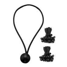 (Black, 15cm) Reflective Camping Tie-Down Cord (50 Char)