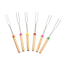 6pcs Telescoping Marshmallow Roasting Sticks with Wooden Handles for Campfire BBQ