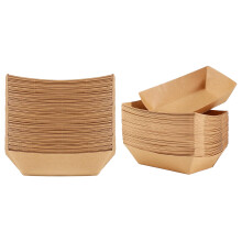 50PCS Disposable Kraft Paper Pet Bowls for Cats & Dogs