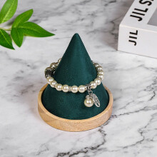 (Dark Green) Wood Bracelet & Watch Stand - Multi Display Holder