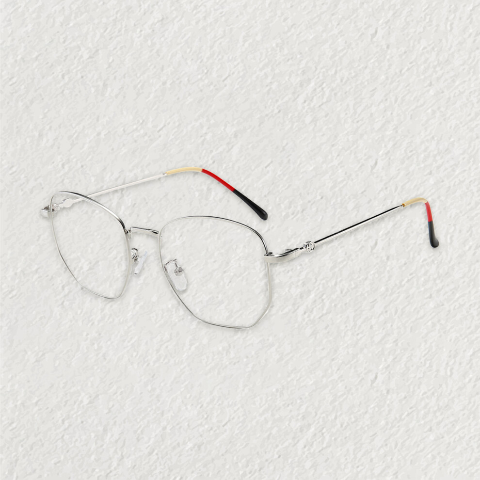 Roc-Electron (Silver Frame) Photochromic Anti-Eyestrain Retro Glasses For Work