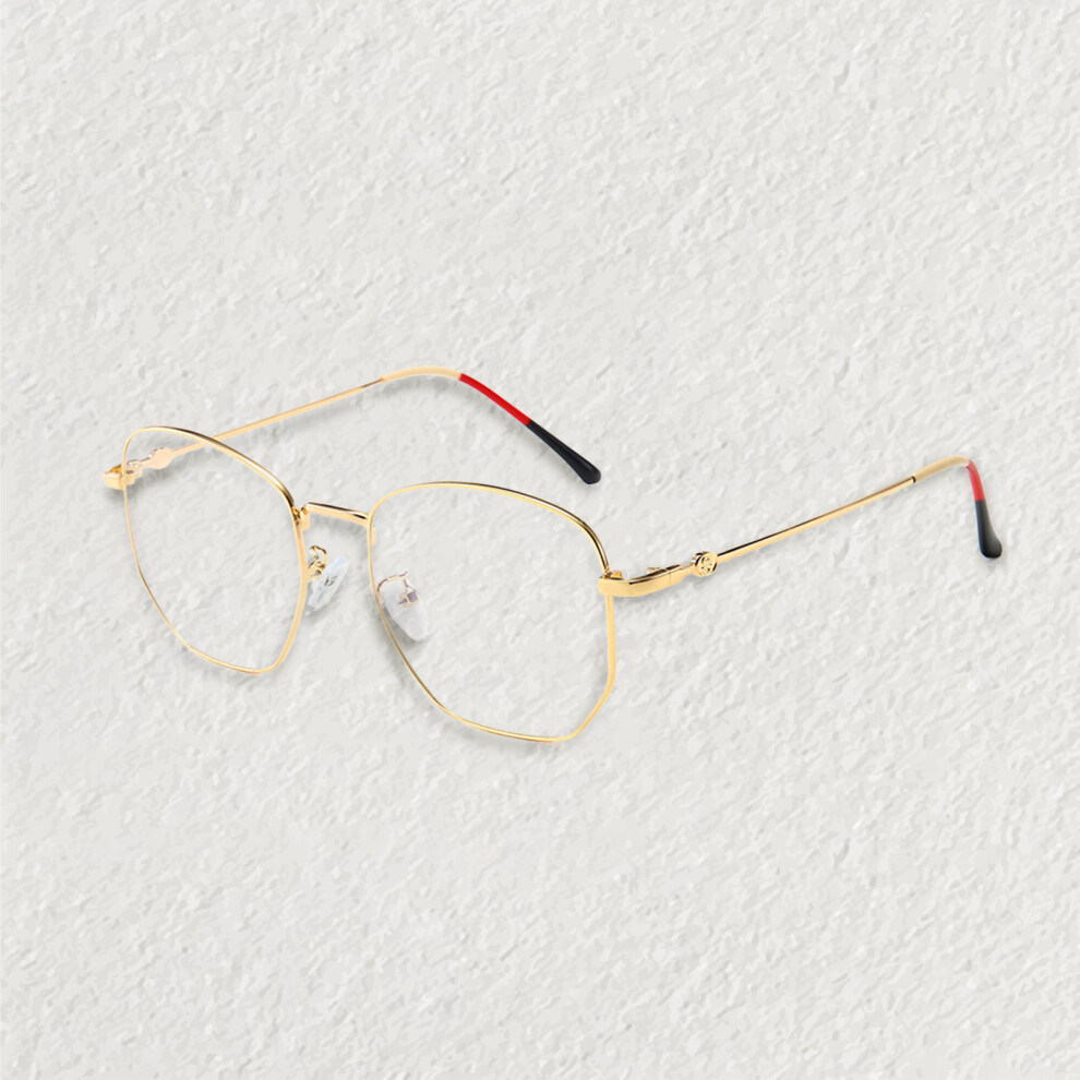 Roc-Electron (Golden Frame) Photochromic Anti-Eyestrain Retro Glasses For Work