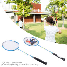 Durable Aluminium Alloy Badminton Racket Set with Carry Bag - Blue/White/Black