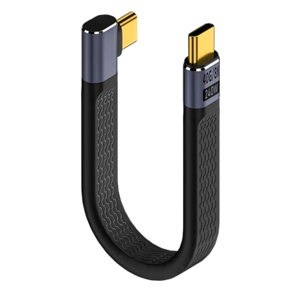 Usb-C Right Angle 90Â° Short Cable 13Cm 240W 40Gbps 674026158627