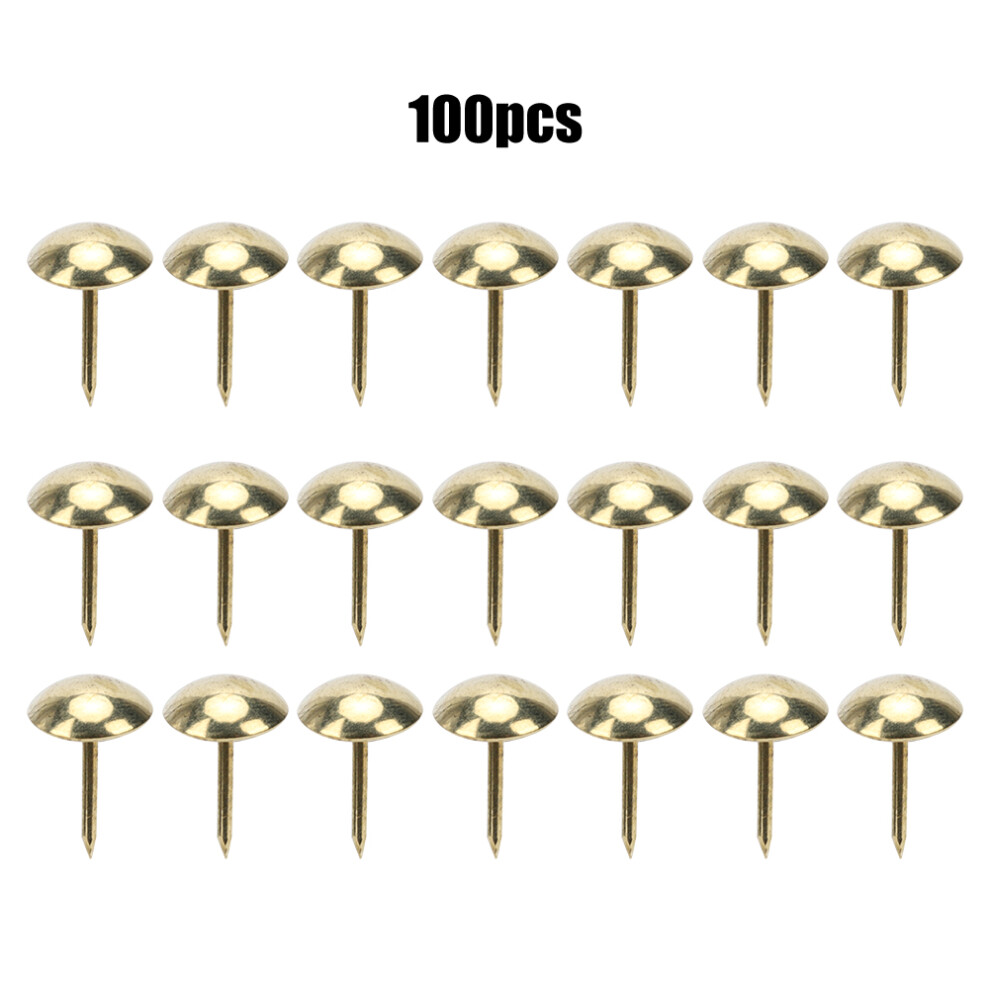 Gold Upholstery Nails 100Pcs Brass Iron Furniture Pins 11X17mm Decor 4641389389933