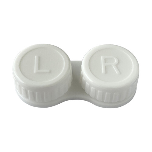(White) Étui Lentilles Étanche Double Stockage