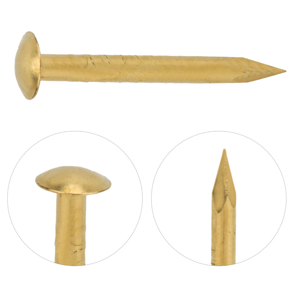 Vintage Brass Round Head Nails 10Mm 100Pcs For Diy Crafts And Fastening 3661389390365