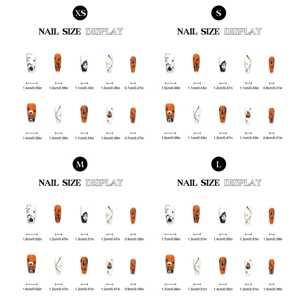 Roc-Electron (M) Scary Halloween Fake Nails - Reusable & Stylish