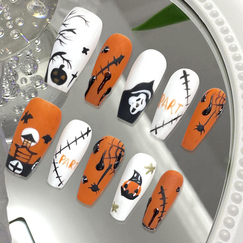 Roc-Electron (S) Scary Halloween Fake Nails - Reusable & Stylish