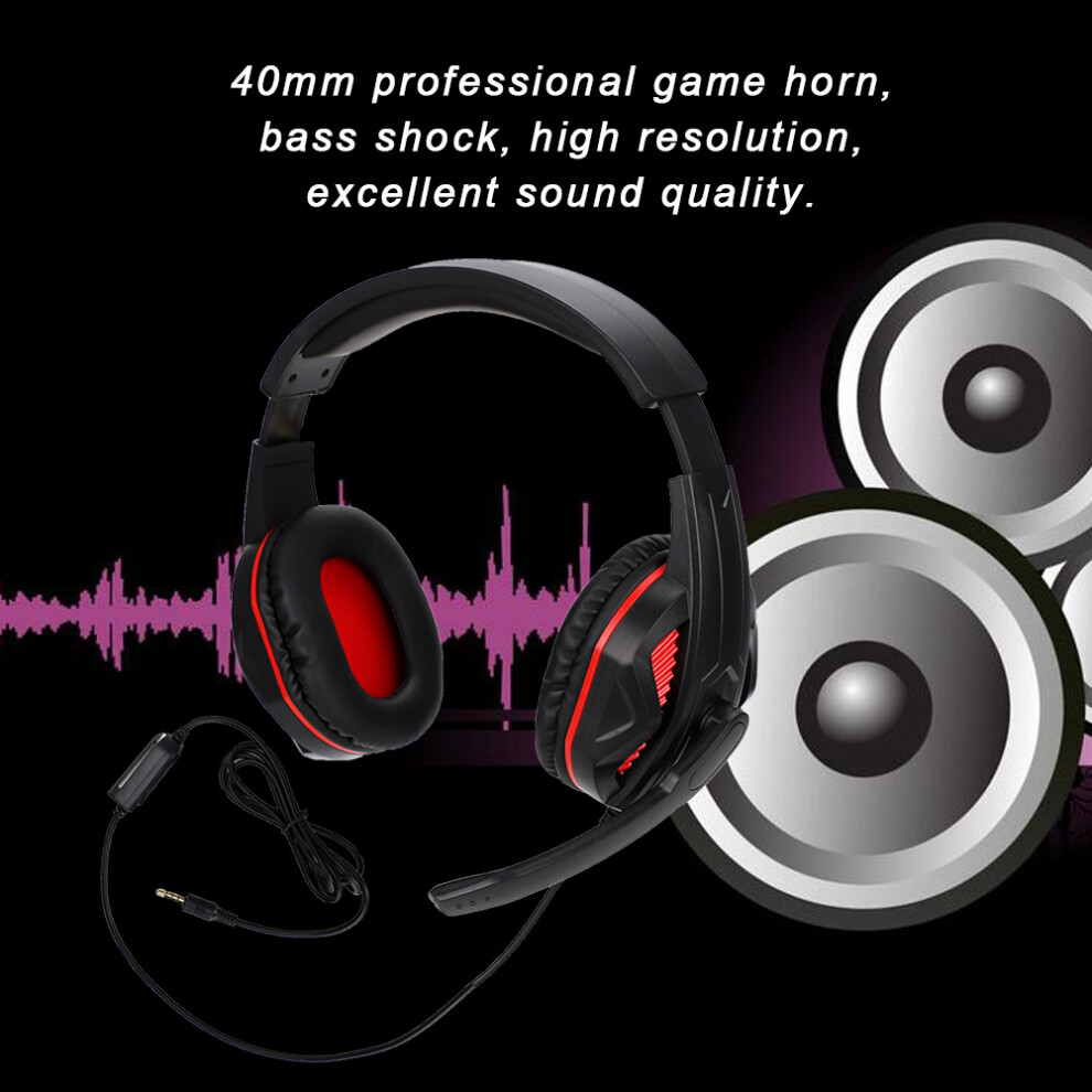 3.5Mm Wi Gaming Headset Ps4 & With Microphone, 40Mm Speaker Black/Red 4661389391095