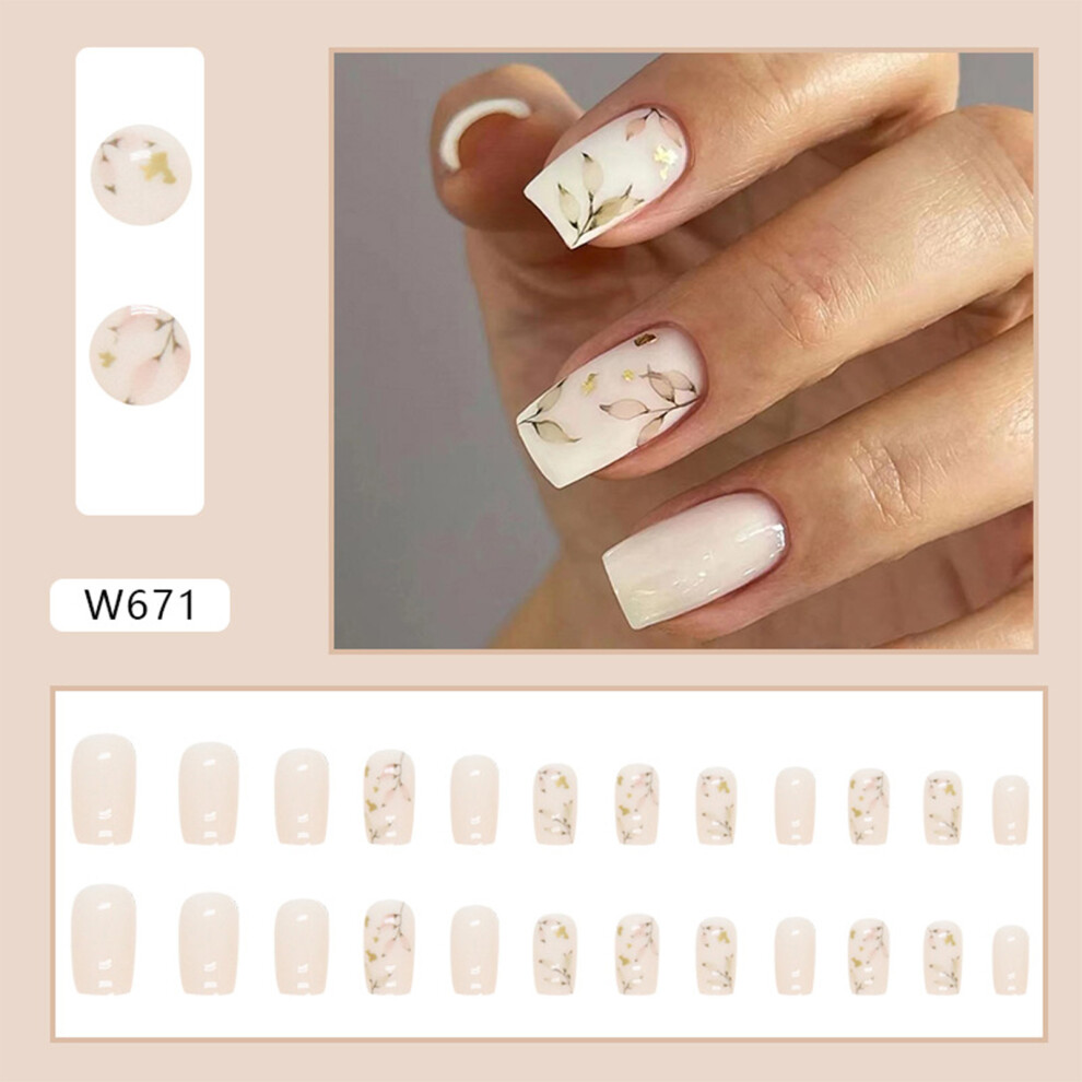 Reach-Tools White (Standard) Leaf Fake Nails, Flexible Diy Manicure Set