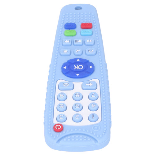 Baby Teether Remote Control Shaped Silicone Toy, Blue, 15.3x5x1cm