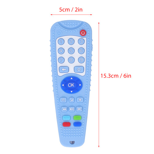 Baby Teether Remote Control Shaped Silicone Toy, Blue, 15.3x5x1cm 1