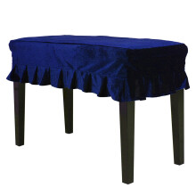 Pleuche Blue Piano Double Stool Cover, Wrinkled Edging, 75350.5cm