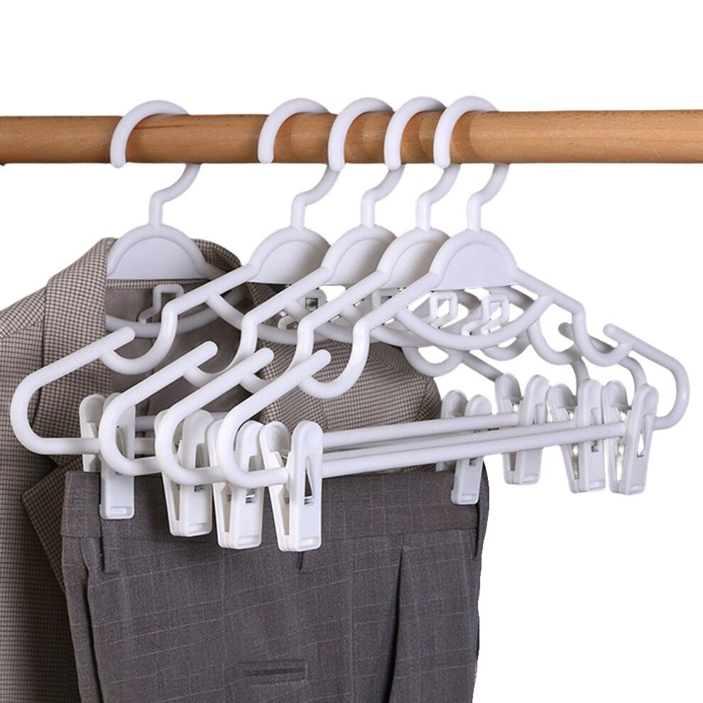 Dachuang Beauty (White) 10Pcs Plastic Clip Hangers, Space-Saving