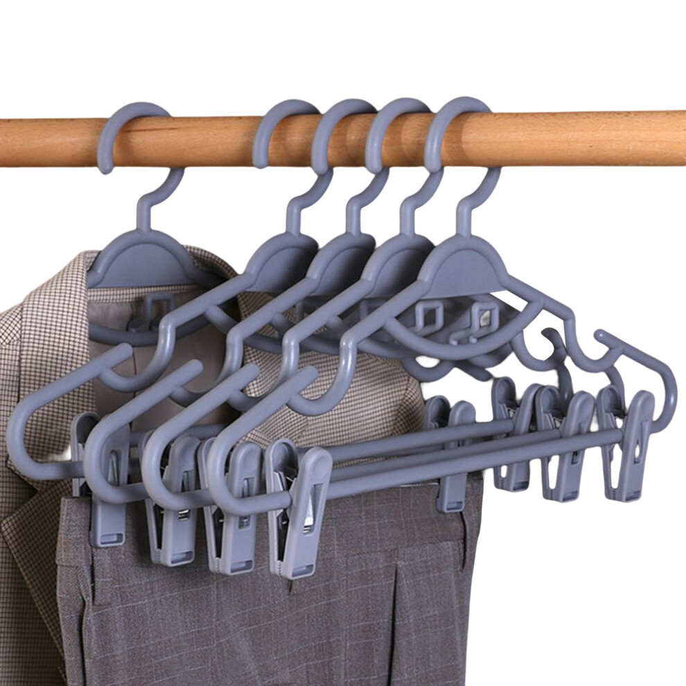 Roc-Electron Dark/Grey ( Grey) 10Pcs Plastic Clip Hangers, Space-Saving