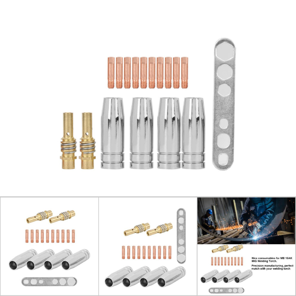 Mig Welding Parts 17Pcs Torch Tips & Nozzles Shield Cups For Australian Welders 9421389391953