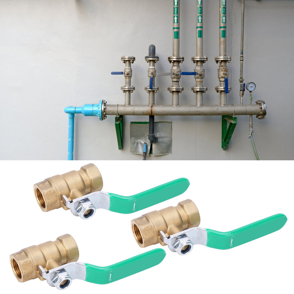 3/8In Brass Double Female Thread Ball Valve, Corrosion Resistant Water Pipe Fitting 9381389392612