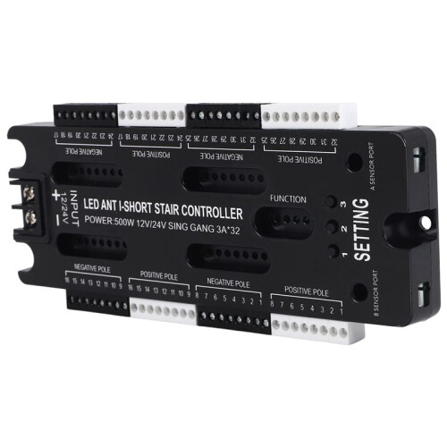 For Stairs Flexible Strip Indoor LED Motion Sensor 32 Channels Adjustable Brightness  12V 24V Stair Light Controller 1