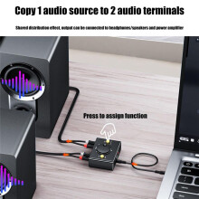 3.5mm to 2RCA Audio Switcher Bidrectional Switcher 1 in 2 Out or 2 in 1 Out Dual RCA to 3.5mm Splitter Switcher