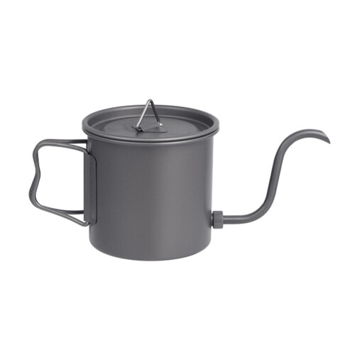 Pure Titanium Coffee Kettle Gooseneck Tea Kettle with Folding Handle for Travel & Camping 1