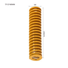 TF12*40mm Feder 12x6mm gelb Extra Light 2 Stück