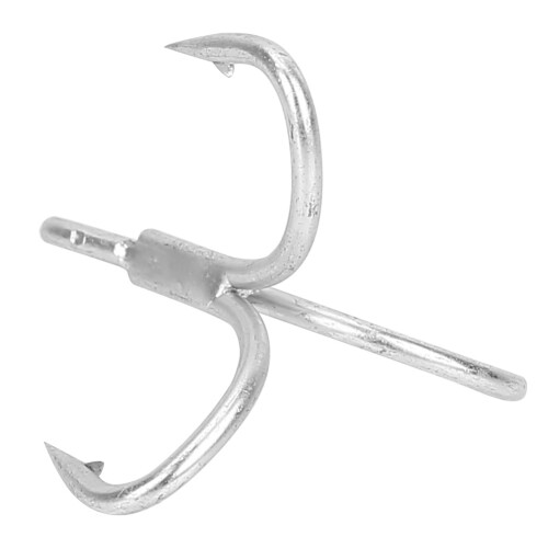 10pcs Sharpened Metal Treble Hooks 1/0# Silver Heavy Duty