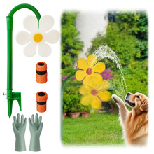 Garden Water Sprinkler 360 Rotating Flower Shape with Dual Hose Adapters for Lawn and Outdoor Play