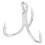10pcs Sharpened Metal Treble Hooks 1/0# Silver Heavy Duty 6