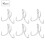 10pcs Sharpened Metal Treble Hooks 1/0# Silver Heavy Duty 7