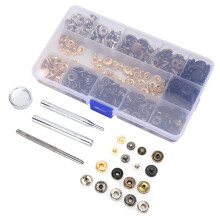 120 Stück Druckknopf-Set für Leder DIY Metallstuds & Presswerkzeug in 6 Farben