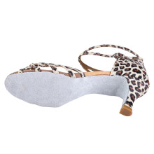 Leopardendruck-Satin-Latinschuhe 36, 7 cm Absatz, 335 g