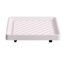 12.4 Inch Plant Caddy with Wheels, Heavy Duty Rolling Plant Stand Indoor Outdoor, White 80kg Load