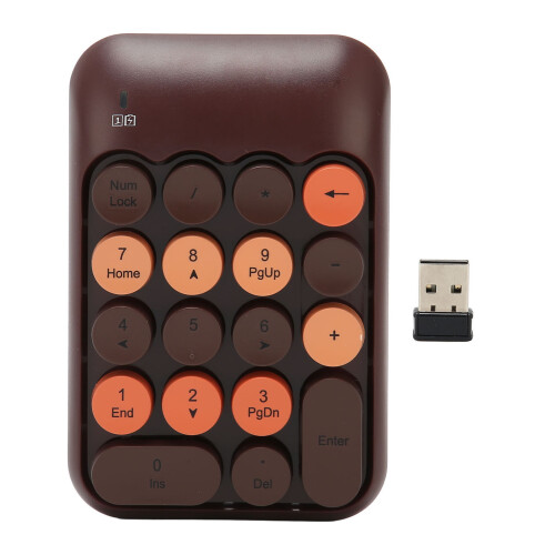 Wireless 2.4GHz Numeric Keypad 18 Keys USB for Windows & Mac Coffee 2