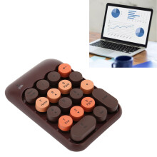 2.4GHz Wireless Numeric Keypad 18 Keys Retro Coffee Color, USB Receiver