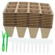 Seed Starter Kit with 12Cell Biodegradable Seedling Pots, Tools and Labels for Home Gardening