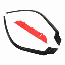 3x Bumper Lip Spoiler Universal 114cm Rot ABS