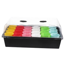 Seed Starter Tray with Dome and Drainage Holes for Indoor Vegetable Germination and Easy Transplant