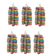 6X Toys for Large Birds Cardboard Bird Toys African Grey Toys Natural Bird Cage Chewing Toy with Clip