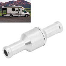 Silver 8mm Aluminium Alloy 1 Way Check Valve for Water Oil Diesel Petrol