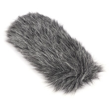 Außen-Fell-Windschutz 19 cm Grau 1x Mikrofon-Windschutz