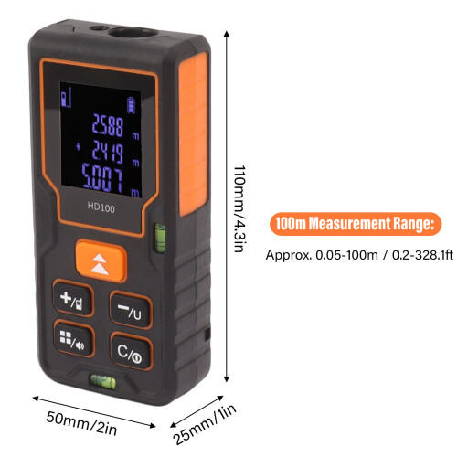 High Accuracy 100m Handheld Laser Distance Meter for Engineering & Woodworking 1