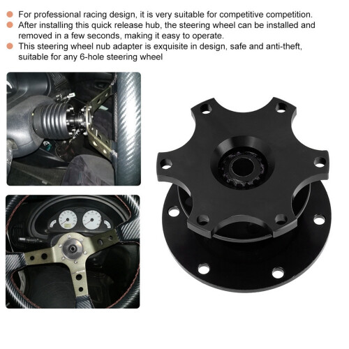 CNC Alloy Steering Wheel Quick Release Hub 6 Hole 1