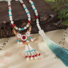 Bridal Pearl Necklace with Tassel - Wedding & Masquerade