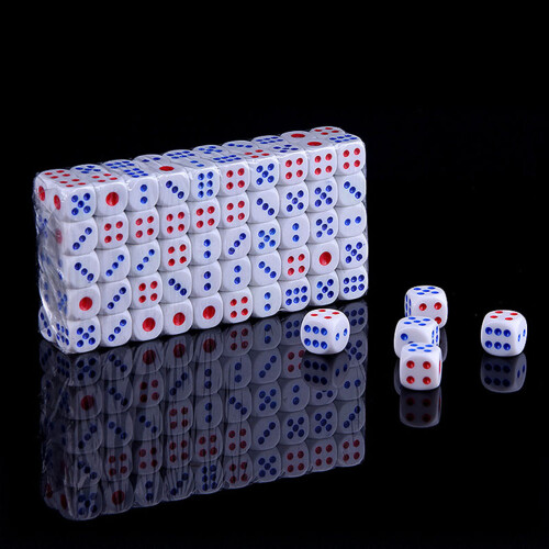 10mm White Dice Set - 100pcs for Board Games 1